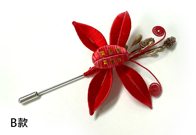 傳統紅春仔花(蝴蝶)夾/胸針/髮梳